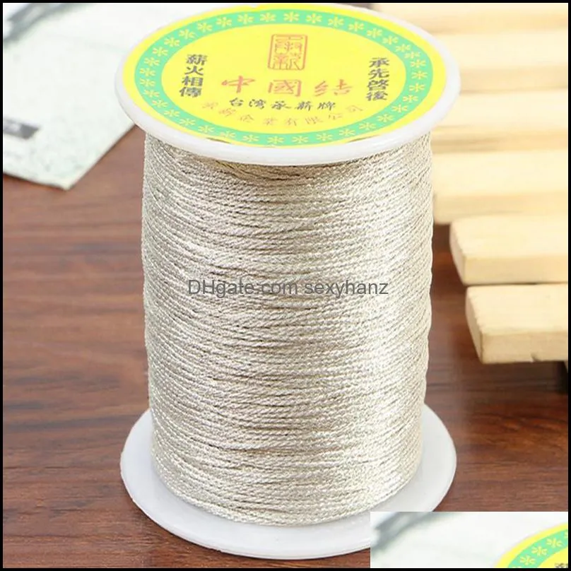 Yarn One Spool Metallic Gold Nylon Twine Thread String Jewelry Beading Braided Cord