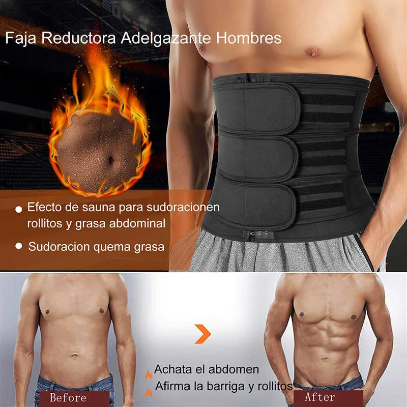 Mens Workout Waist Trainer Neoprene Corset Sauna Sweat Trimmer Slimming  Belly With Belts Tw
