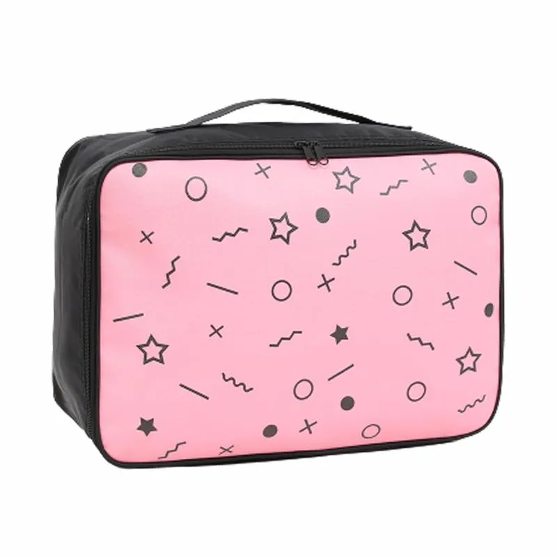 Förvaringspåsar Makeup Zipper Closure Waterproof Portable Travel Case Stor kapacitet Nylon Kosmetiska Väska Tecknade Presenter Beskikt med handl