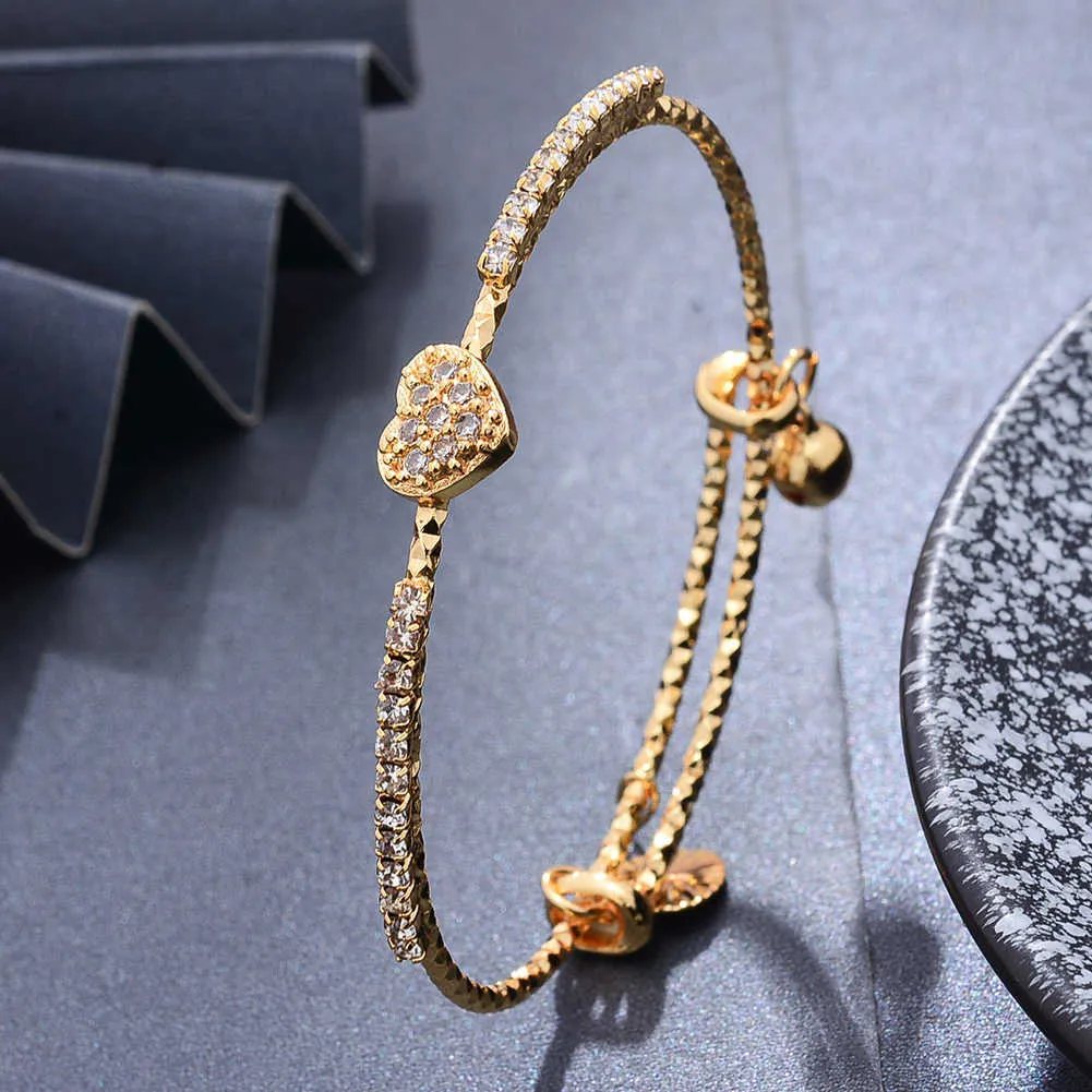 One Gram Gold Trendy Gold Bracelet Heart Design For Girls Daily Wear BRAC261