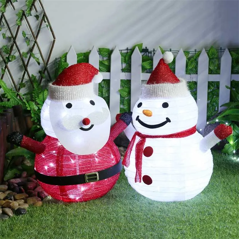 Outdoors Garden Decoration Christmas Snowman Lampa Lampa Home Ozdoby świąteczne na rok 2022 Ogród Krajobraz Lampa Lawn 211109