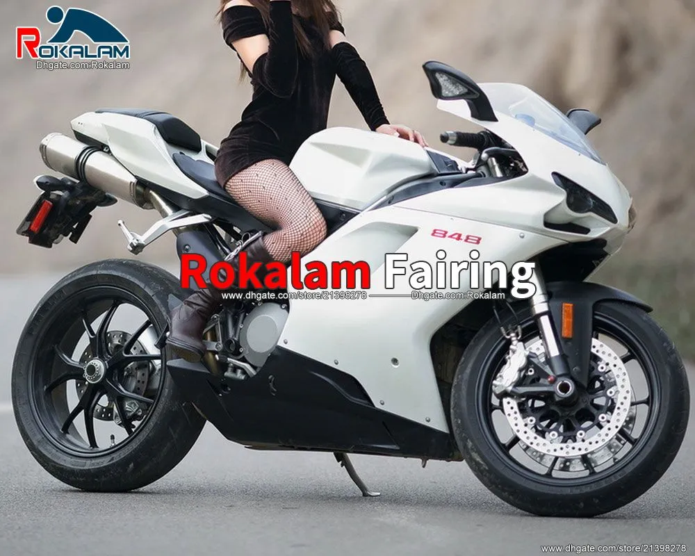 Ducati 848 1098 1098 1098S 1198 2007 2009 2010 2010 바디 카우 링 848 1098 07-11 화이트 페어링 (사출 성형)