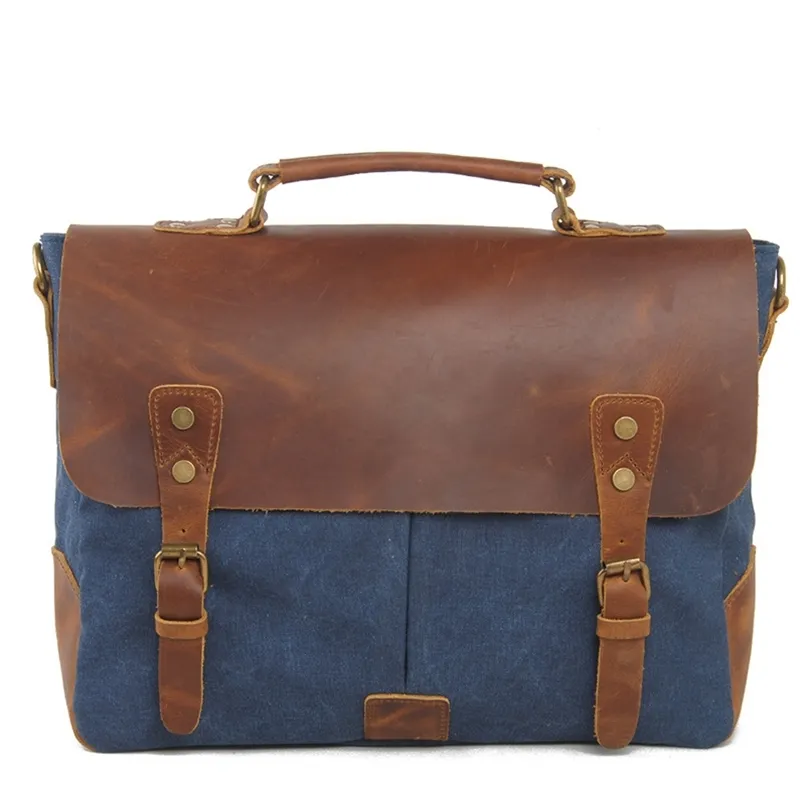 Мужские сумки Messenger Bags Hanvas сумка сумка сумасшедшая кожаная кожаный портфель ретро офисная сумка 210809