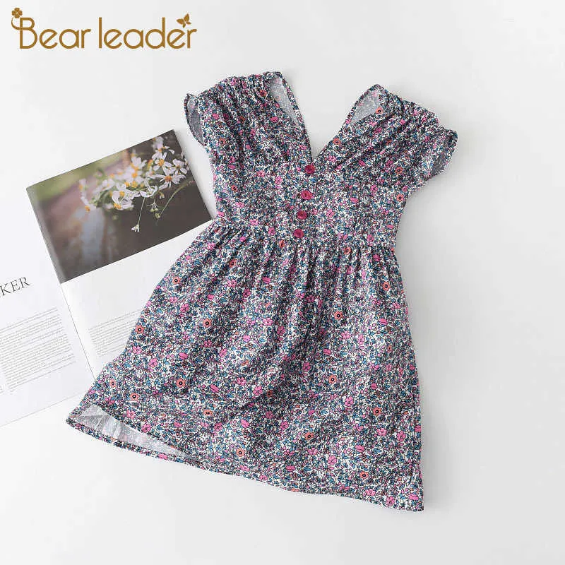 Bear Leader Baby Girls Party Princess Costume Moda Estate Abiti floreali eleganti Kid Sweet Floral Vestidos Abbigliamento 3-7Y 210708
