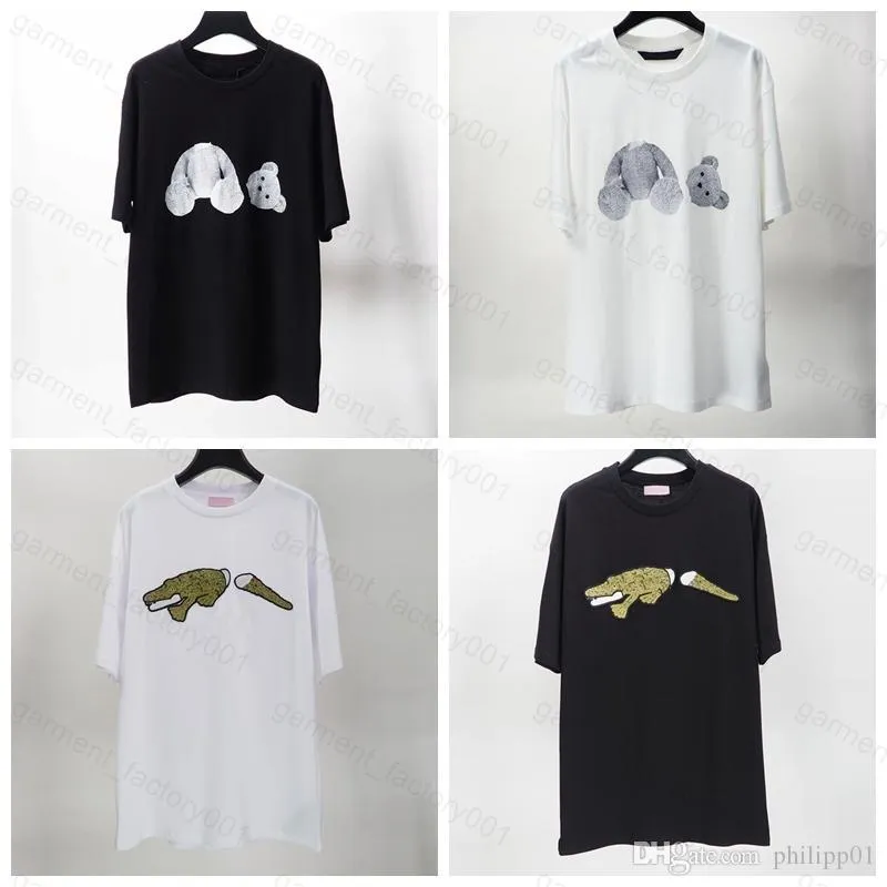 21SS PA Beyaz T-shirt Marka Melekler Tasarımcısı T Gömlek Giyim Sprey Mektubu Kısa Bahar Yaz Gelgit Erkekler Ve Kadınlar Tee Üst Melek Ayı Tshirt