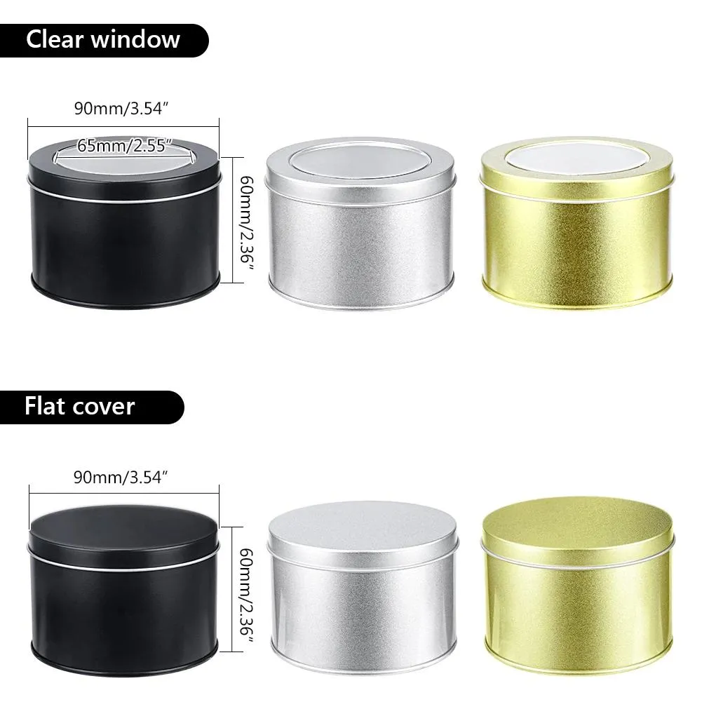 Clear top store tin containers