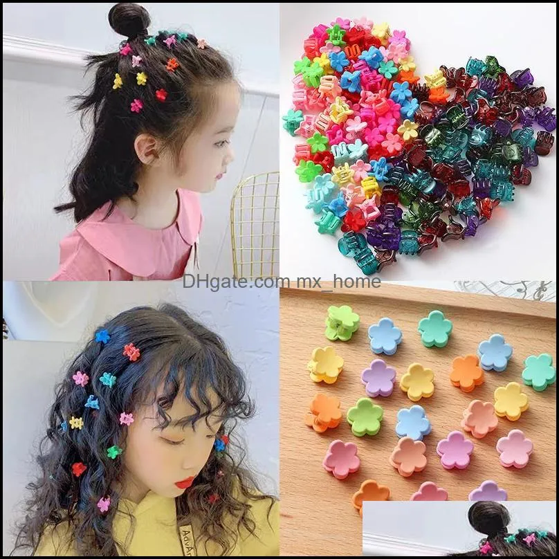 Hair Accessories 10/20Pcs Girls Cute Colorful Clips Flower Star Small Kids Sweet Hairpin Cartoons Fashion Accories