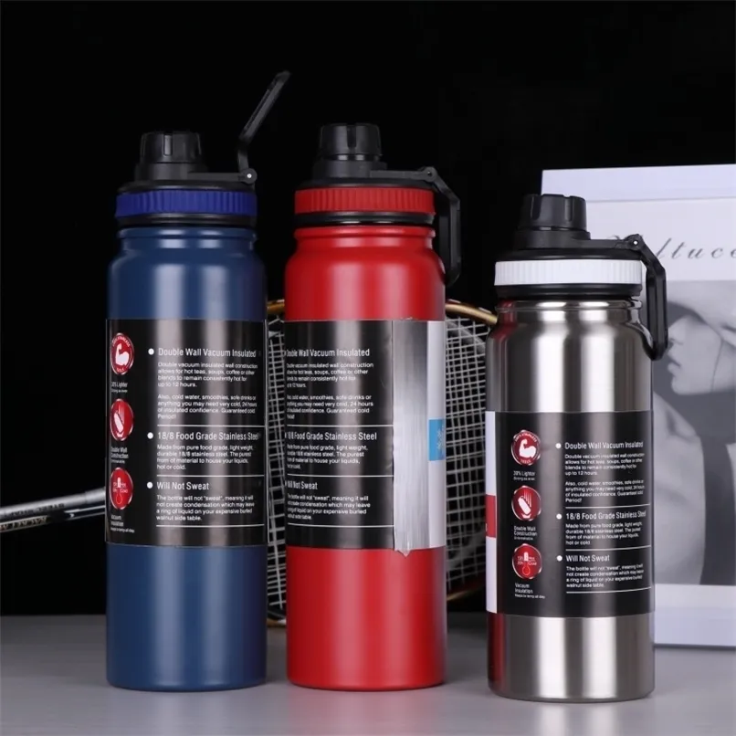 Bpa-freie isolierte 800-ml-Vakuumflaschen, große Kapazität, Thermobecher, tragbare Griffabdeckung, Thermosflasche mit Tee-Ei 211122