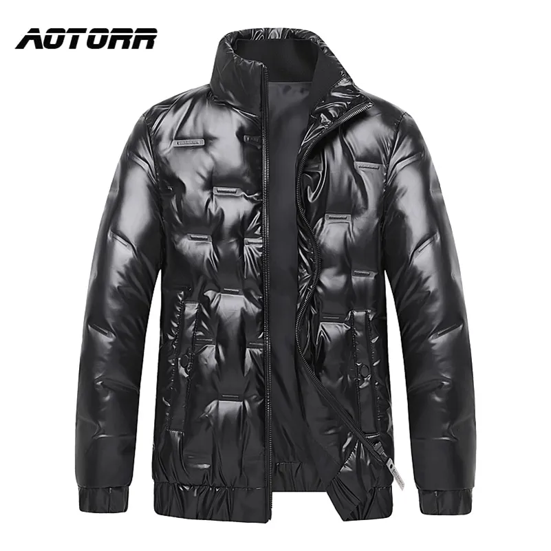 Winter Down Jacket Men Casual White Duck Down Jacket Man Stand Collar Parka Man Högkvalitativ Overcoat Termisk Vindtät Outwear 211110