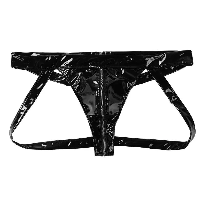 Mens Low Rise Jockstrap Underwear With Bulge Pouch And Zipper Mens Leather  Briefs In Wetlook Patent Leather From Dongporou, $18.05