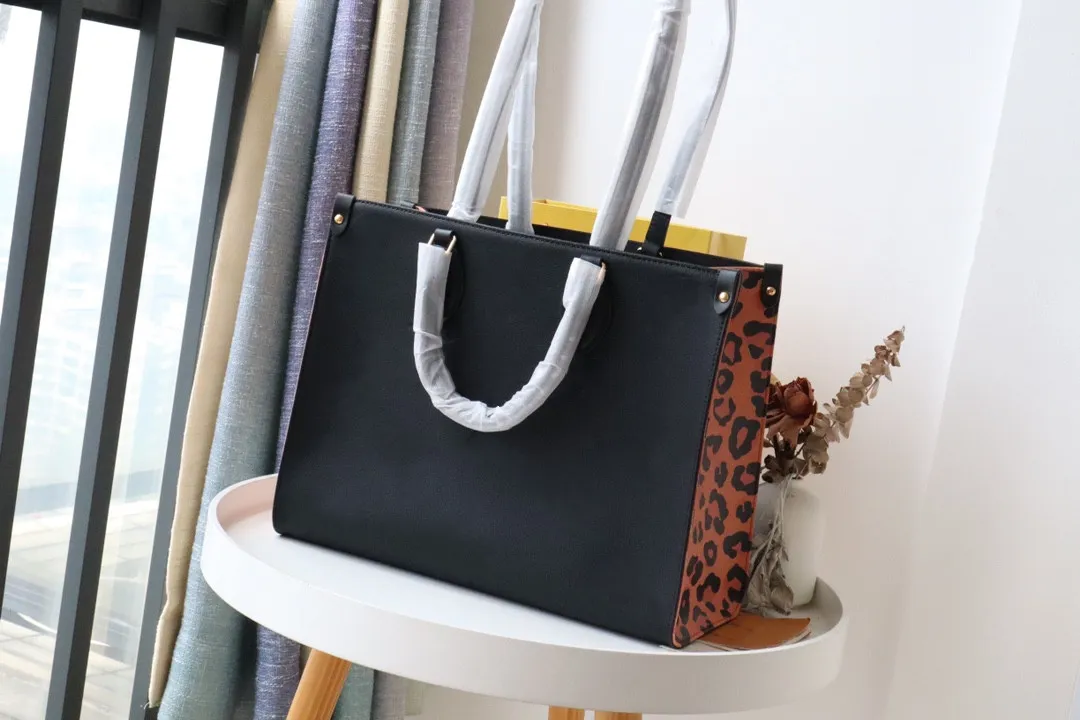 2021 модная высококачественная женская коричневая сумка для покупок класса люкс 3A классическая брендовая кожаная парусиновая сумка большой емкости