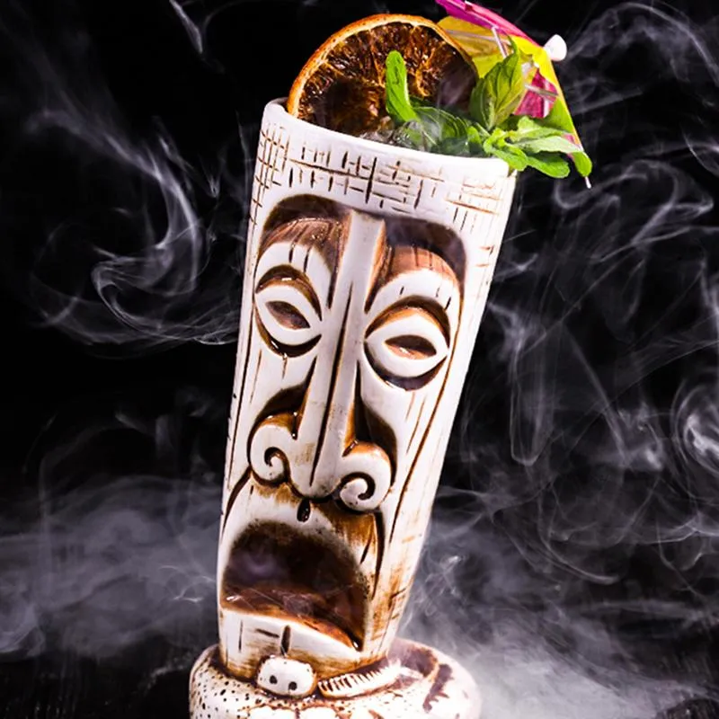 Mokken Creatieve Keramische Retro Stijl Tiki Mok Porselein Beer Wijnglas Cup Thuis of Bar Tool