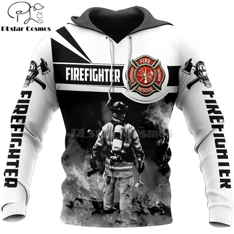 PLstar Cosmos FireFighter Firemen Hero Harajuku lässiger Trainingsanzug 3D-Druck Hoodie/Sweatshirt/Jacke/Herren Damen Totenkopfpullover-LJ200826