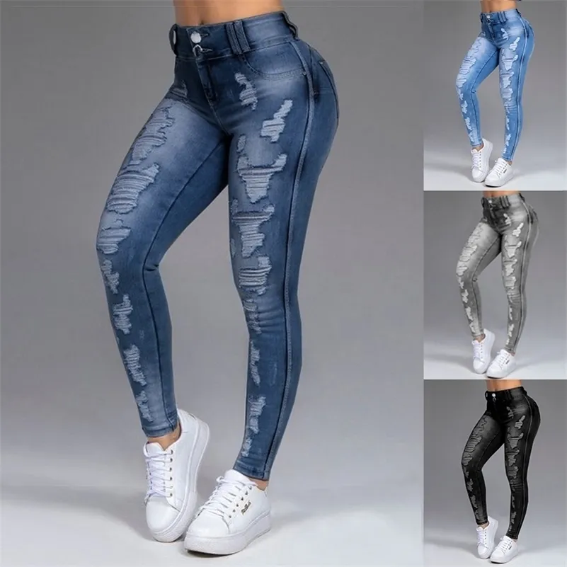 Nuevos Pantalones Vaqueros De Mujer 5xl 6xl Estiramiento Rasgado