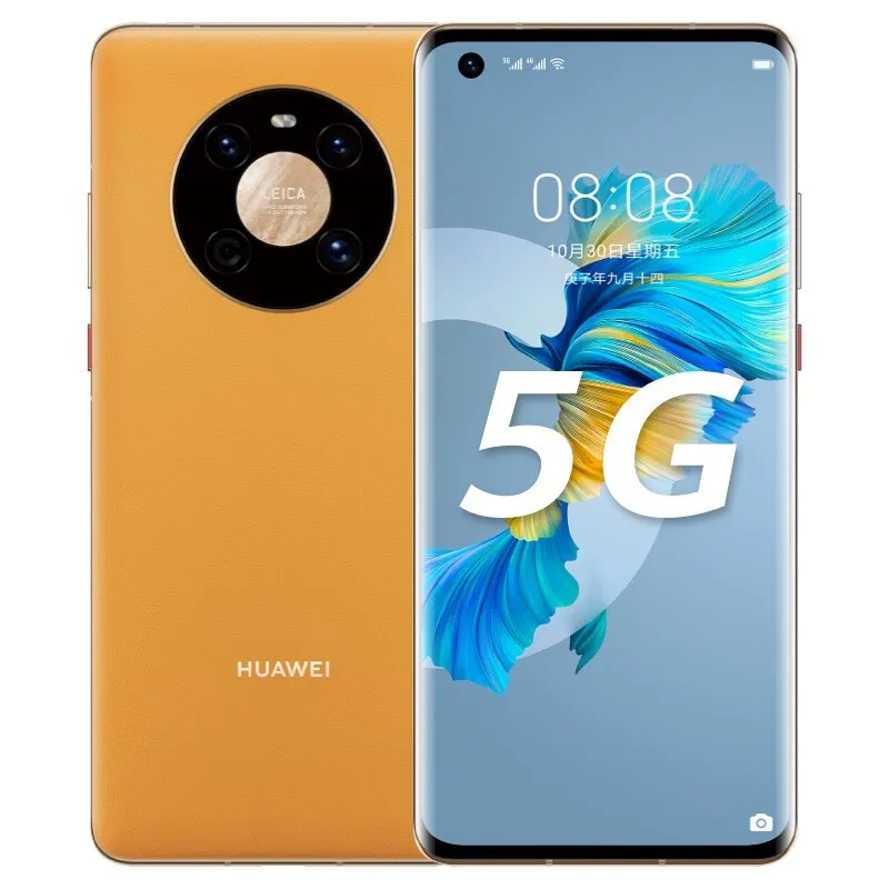 Téléphone portable d'origine Huawei Mate 40 5G 8 Go de RAM 128 Go de 256 Go de ROM Kirin 9000E 50MP OTG IP53 Android 6,5" Plein écran ID d'empreintes digitales Téléphone portable