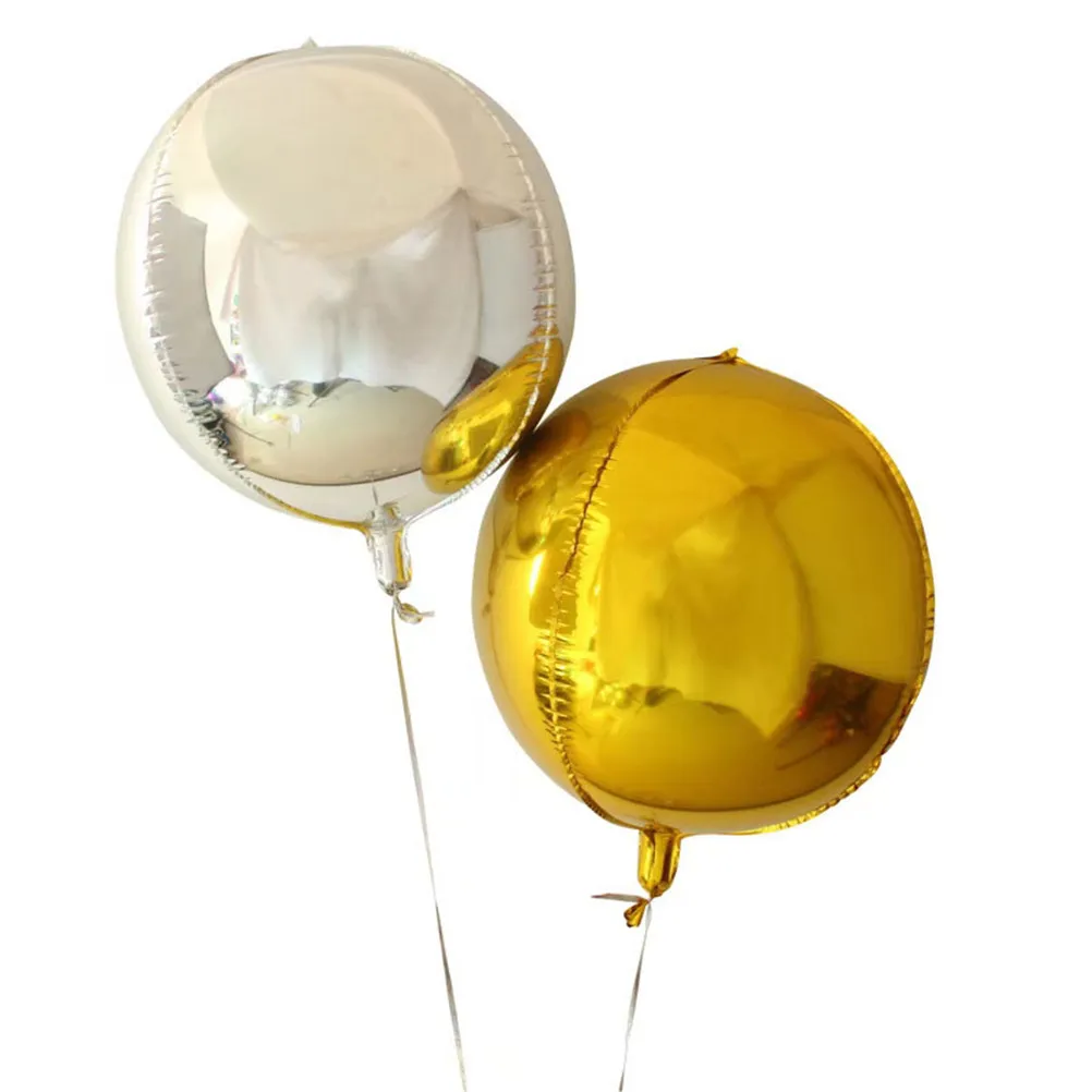 1pc fête or pur ruban forme ronde Ballon feuille ballons décoration de mariage joyeux anniversaire jouets gonflables ballon à Air 22 pouces