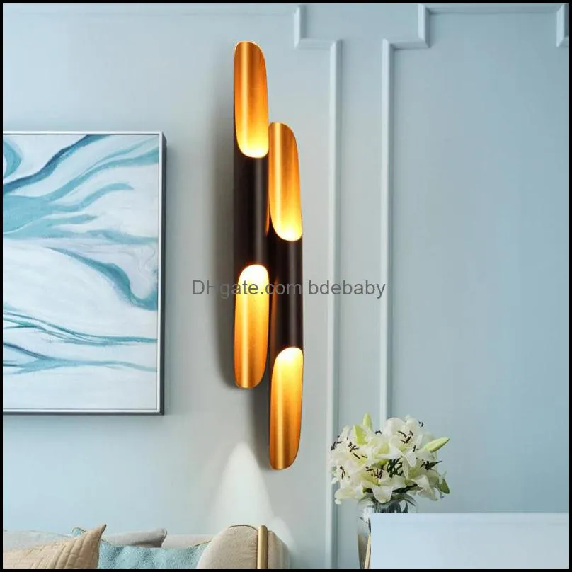 Modern design lamp Delightfull Coltrane Wall Lamp Black Gold Inclined Wall Light up down aluminum pipe lights