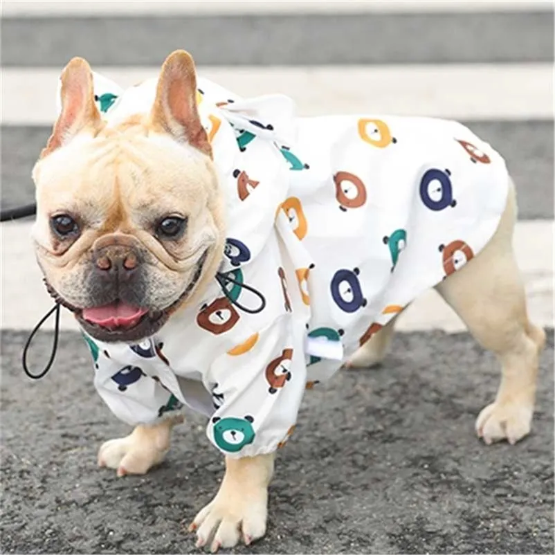 Pet Dog Raincoat Pug Francês Bulldog Roupas impermeável para cão Casaco de chuva Bichon Schnauzzer Galês Corgi Raincoat 211106