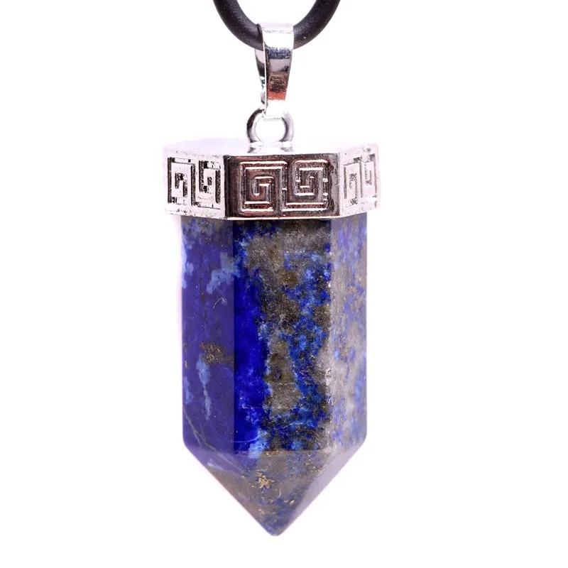 BOHO Lapis Lazuli Kristal Kuvars Şifa Noktası Çakra Gemstone Doğal Taş Kolye Kolye için