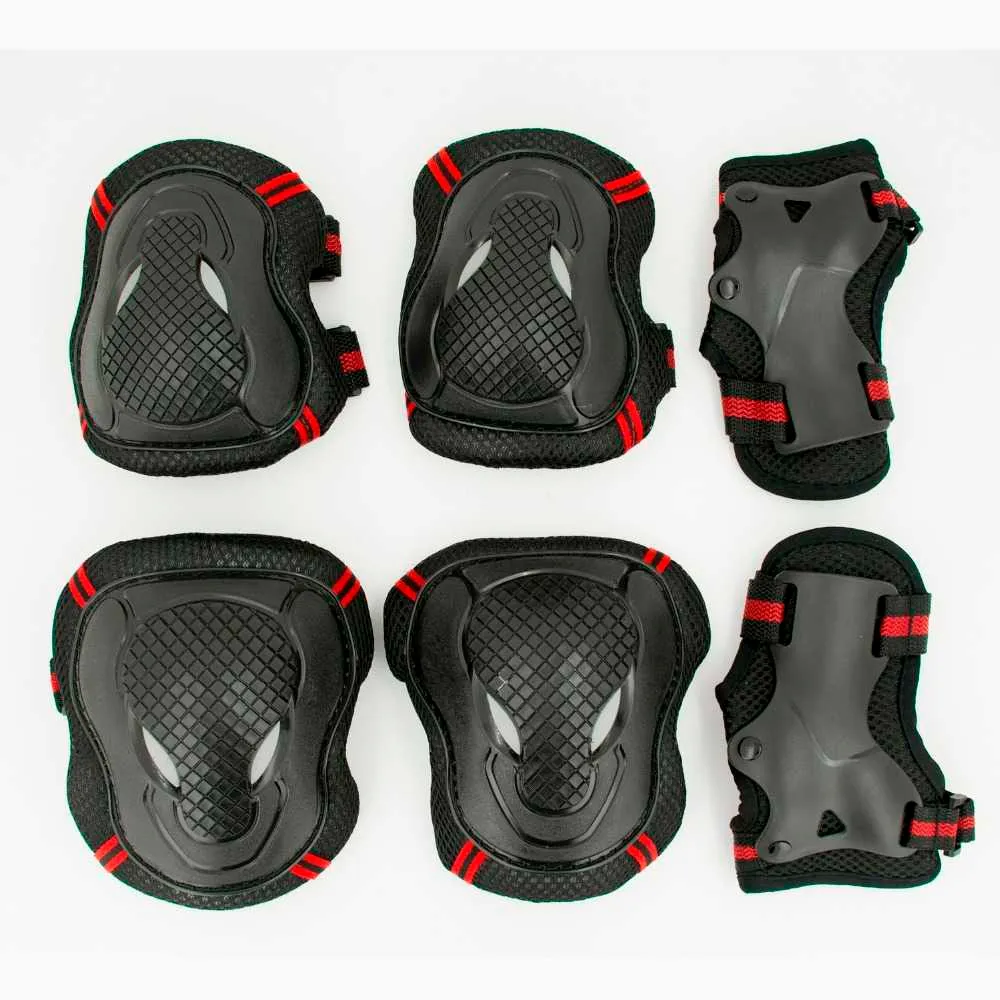 Hot 6st / set skridskoåkning skyddsutrustning Sätta armbåge kuddar Cykelskateboard Ice Skate Roller Knee Protector för vuxna Barngåva Q0913