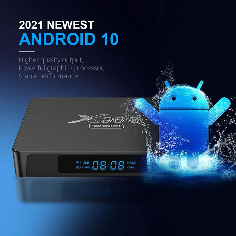 새로운 X96Q Pro Android 10.0 TV Box H313 칩 2GB 16GB 2.4G WiFi 4K 스마트 TV 박스