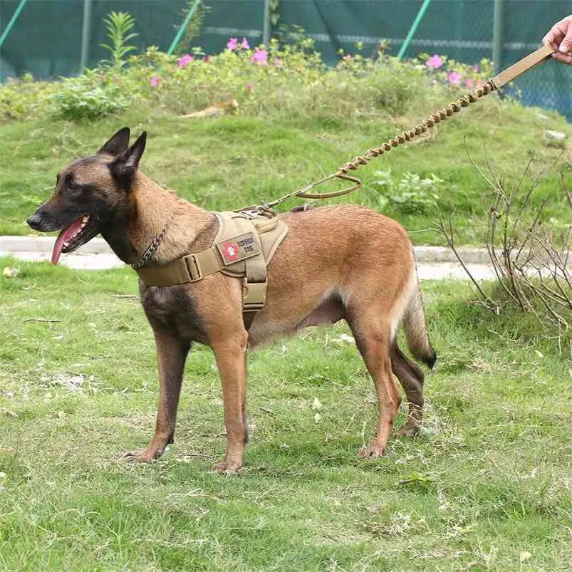 軍事戦術犬ハーネスパトロールK9作業ペット襟小型犬ハーネスサービス犬ベストハンドルペット製品210729