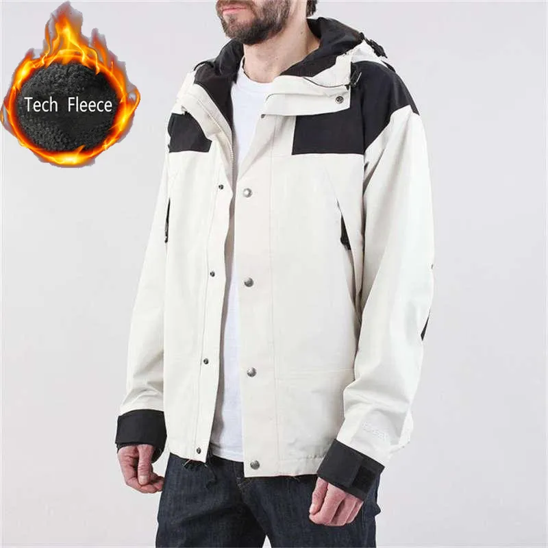 Chaquetas de hombre Abrigo de lana de tecnología para hombre Chaqueta cálida de otoño invierno más prendas de abrigo de terciopelo Abrigos a prueba de viento de estilo tres en uno Ropa deportiva de montaña