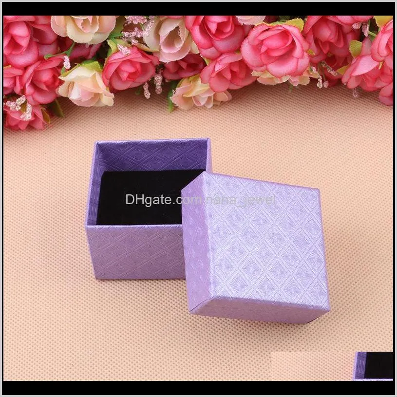 china factory spot beautiful new style jewelry packing box 5x5 earring ring jewelry box four colors mixed order