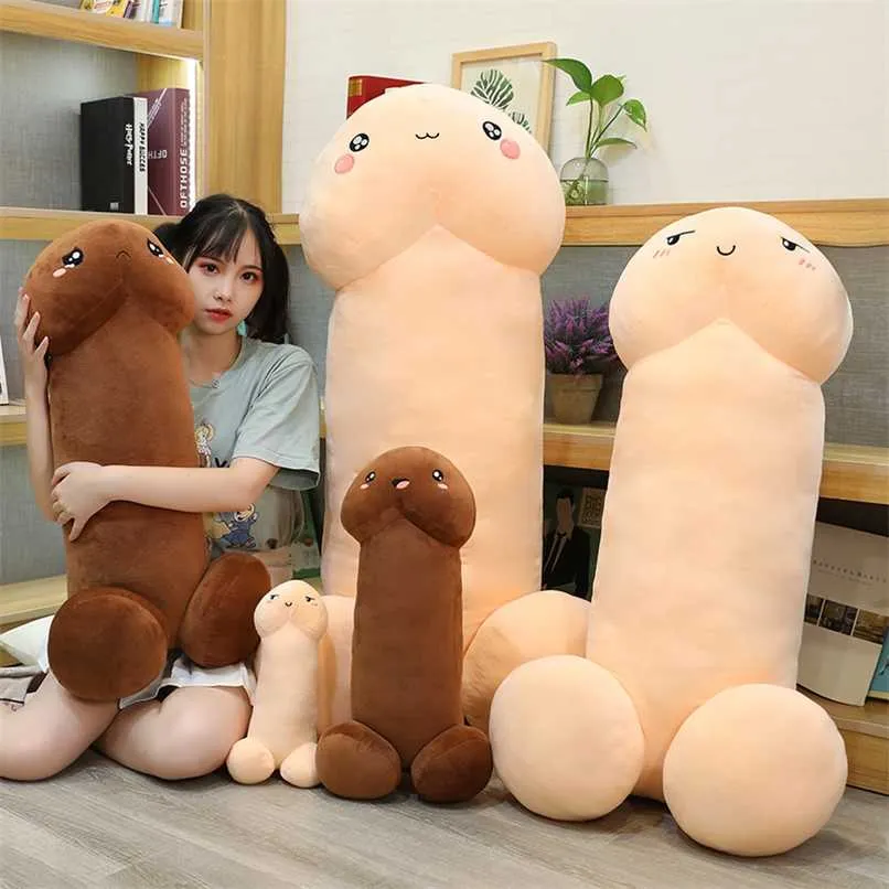 Trick Penis Plush Toy Simulation Boy Dick Plushie Vita reale Pene Peluche Abbraccio Cuscino Farcito Sexy Regali interessanti per la fidanzata 211111