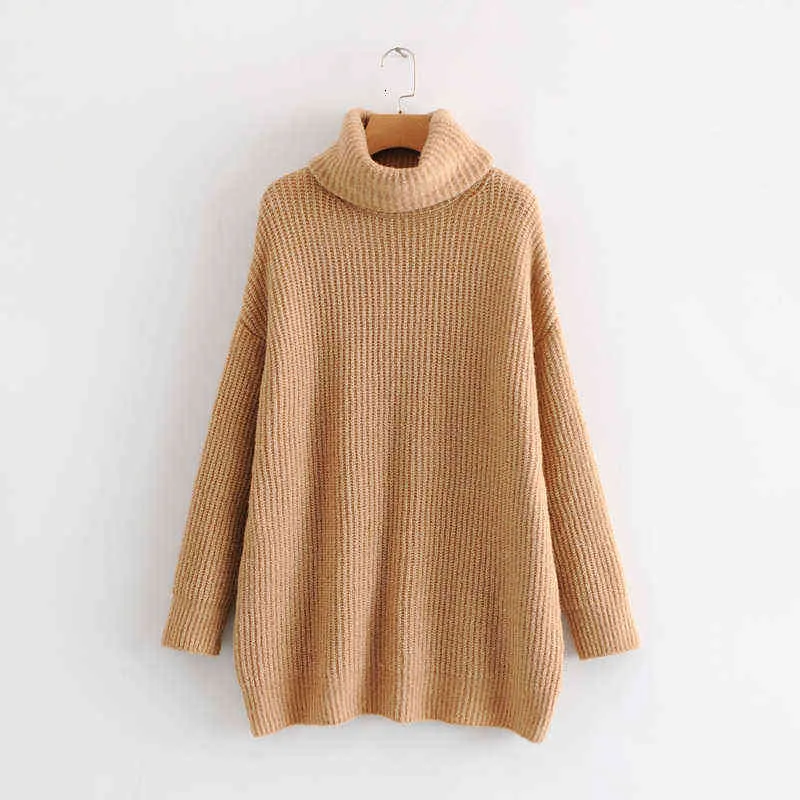 Fashion-[Ieqj] Höst och vintermönster Turtleneck Collar Långärmad Solid Knitting Pulloveres Casual Sweater Women 19c-A117