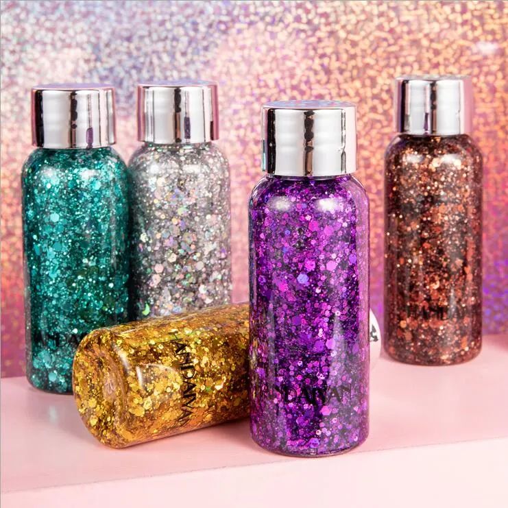 Handaiyan oogschaduw glitter nagel haar lichaam gezicht glitter gel kunst flash hart losse pailletten crème decoratie party festival glitte