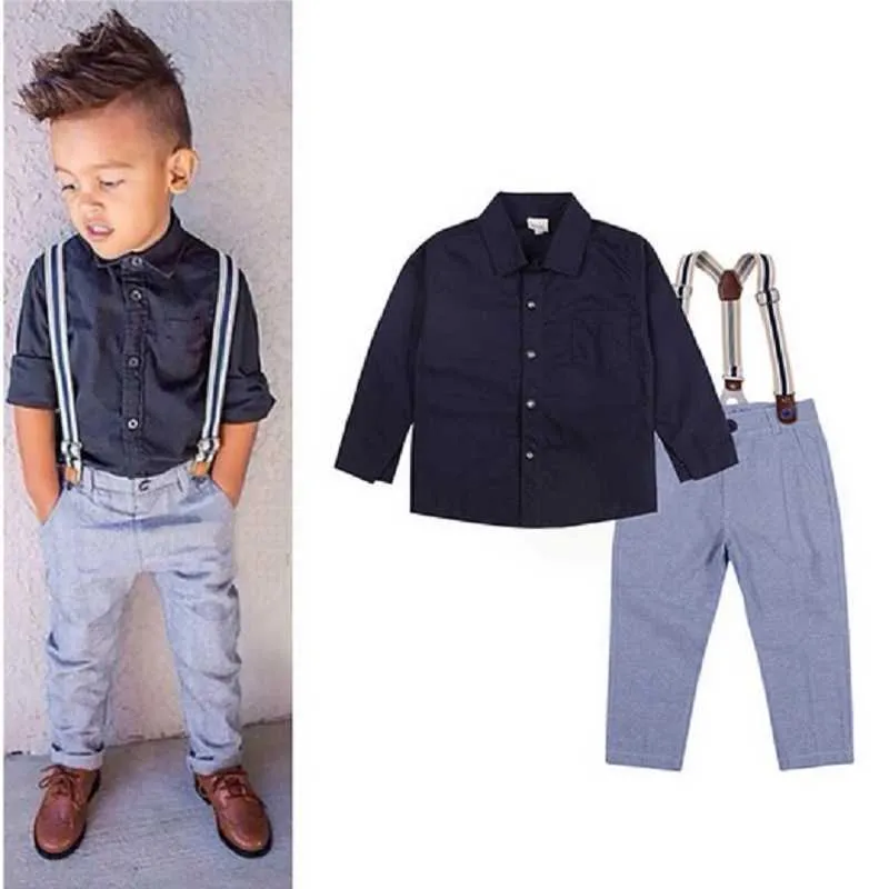 2021 Retail New Ankomst Factory Outlet Baby Boys Kläder Ställ Barnkläder Set Fashion Kids Kostymer Boys kostym x0802