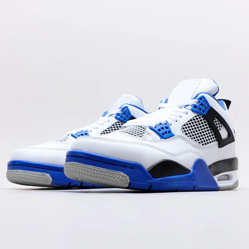 Authentic Mens High OG 4S Motorsports Racing blue Basketball Shoes Jumpman 4 Top Designers Topsportmarket Sneakers running shoe With Box