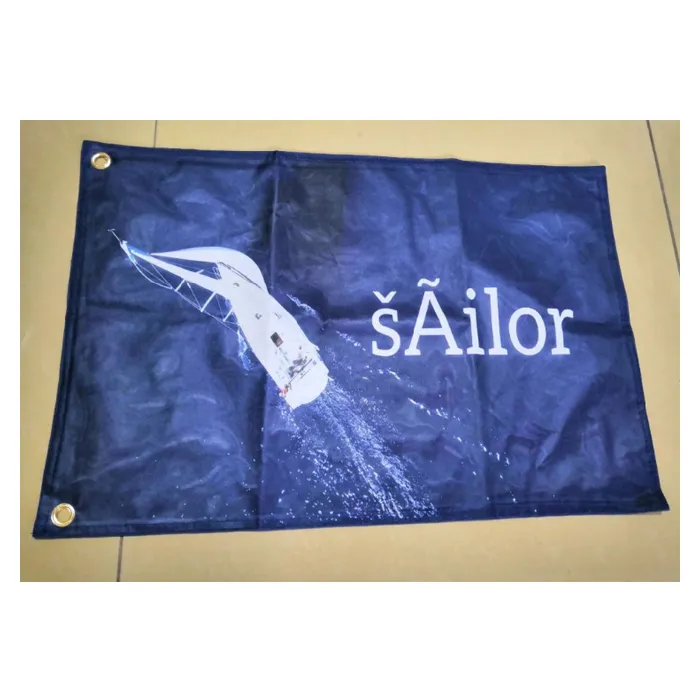 Sailor Boat Flags Dubbelsidiga 3 lager, 2 mässingsgrommets, hängande utomhusreklam 12x18 30x45cm, festivalhändelse