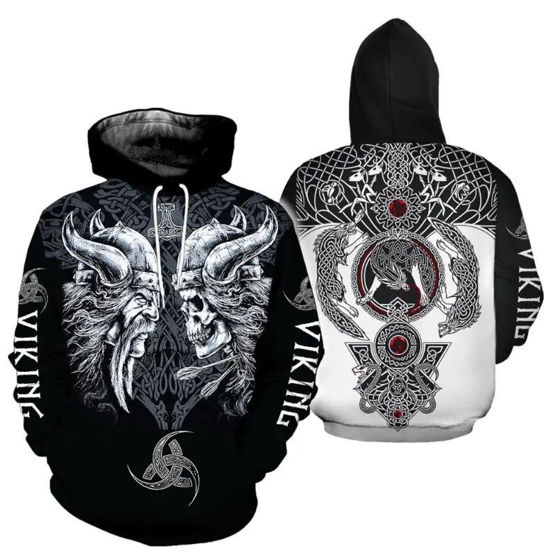 Men's Hoodies & Sweatshirts 2021 Autumn And Winter Pullover Viking 3D Printed Clothes Hoodie Selling Trend Top