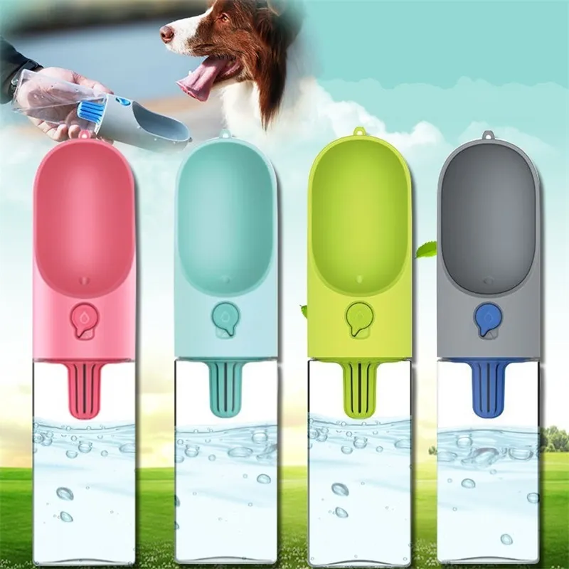 Welpen Katze Fütterung Wasser Flasche Tragbare 400ML Hund Outdoor Gewässer Spender Haustier Auslaufsicher Schüsseln Liefert 89cz CY