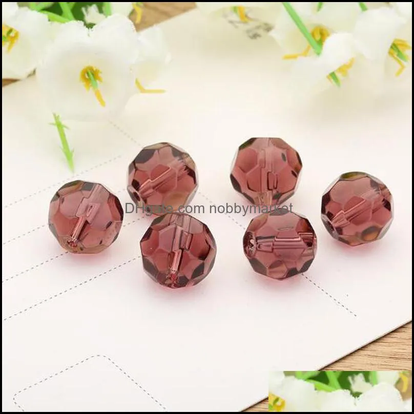 6mm Ball Faceted Glass Crystal Spacer Austria Section Crystal Glass Beads Loose Spacer Round Beads For Jewelry Making 17Colors