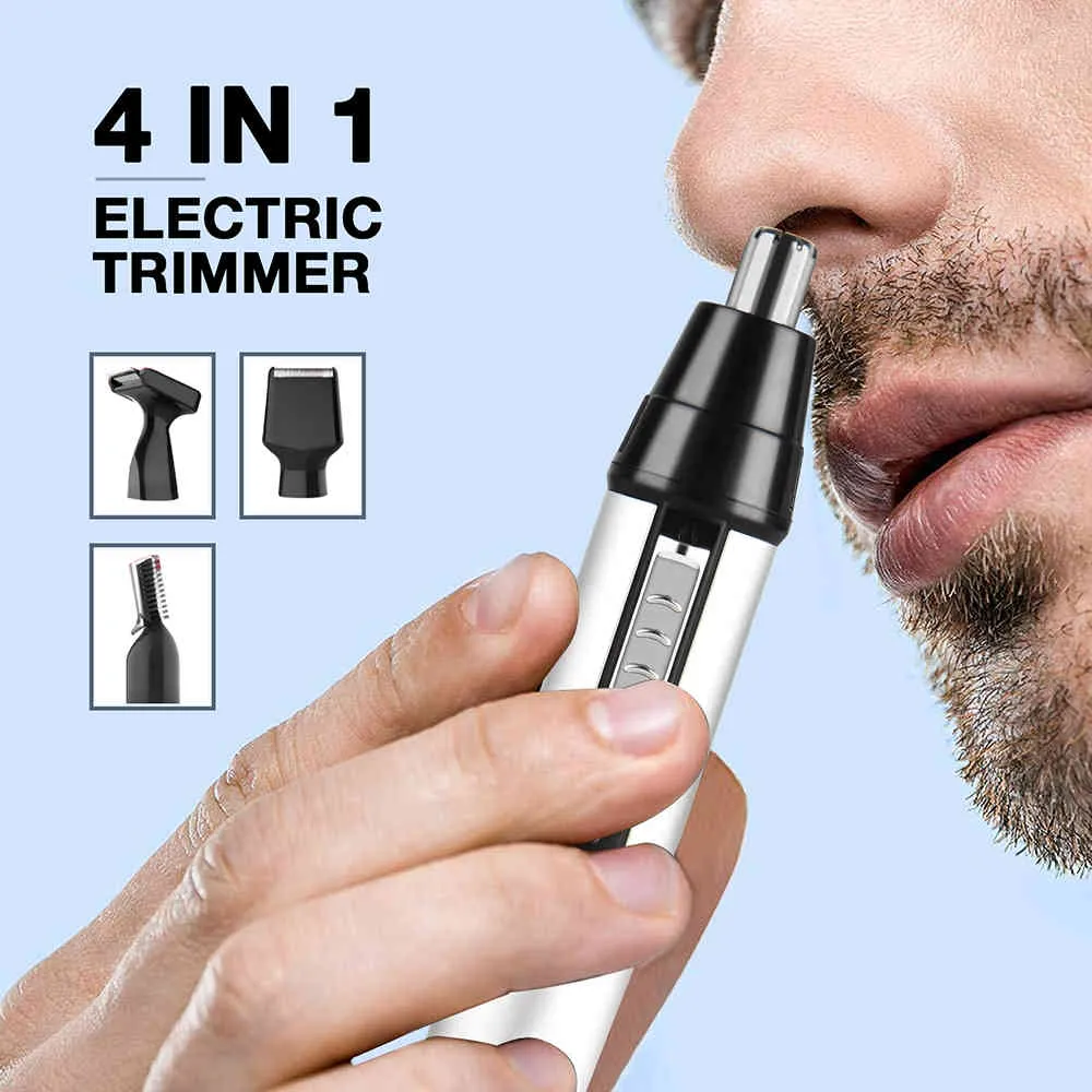 Tondeuse électrique 4 en 1 pour hommes, rasoir pour le nez et les oreilles, épilation de la barbe et des sourcils, Machine de rasage et de coupe, dispositif à usage domestique