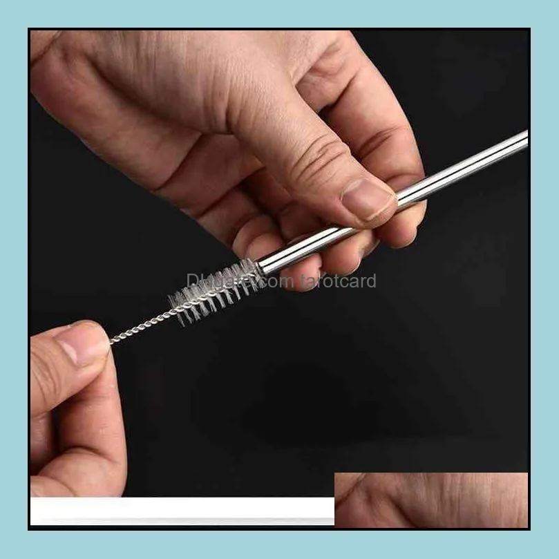 304 Stainless Steel Straw Reusable Metal Drinking Straws Set Wholesale With Cleaning Brush Party Bar Accessory Eco Friendly MY-inf