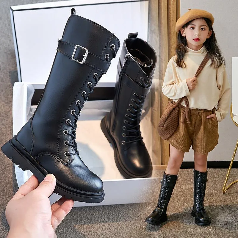Children's knee sales high leather boots