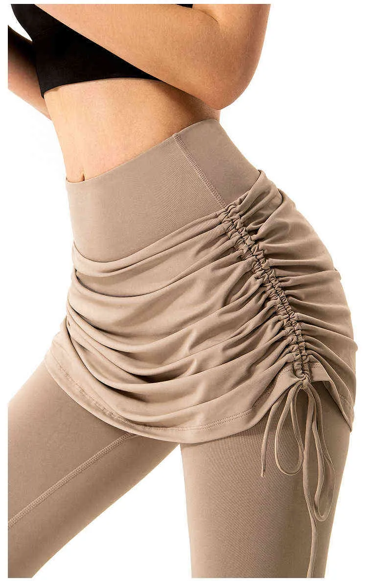 Antibom 2 In 1 Yoga Women's Pants Dress High Waist Stretchy Tummy