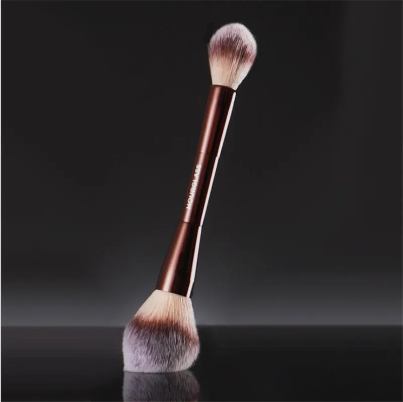 Zandloper sluier poeder make-up borstel - dubbel-ended poeders markeerstift instelling cosmetica borstels ultra zacht synthetisch haar gratis schip 50