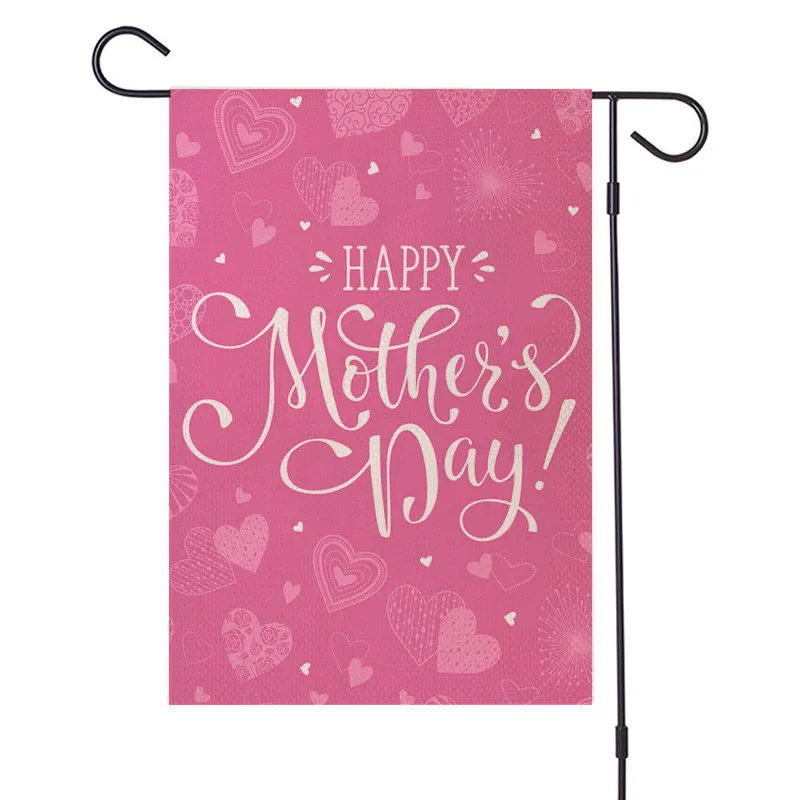 happy mother`s day garden flag double sided burlap garden decoration flower mother`s day home yard ornament 47*32cm