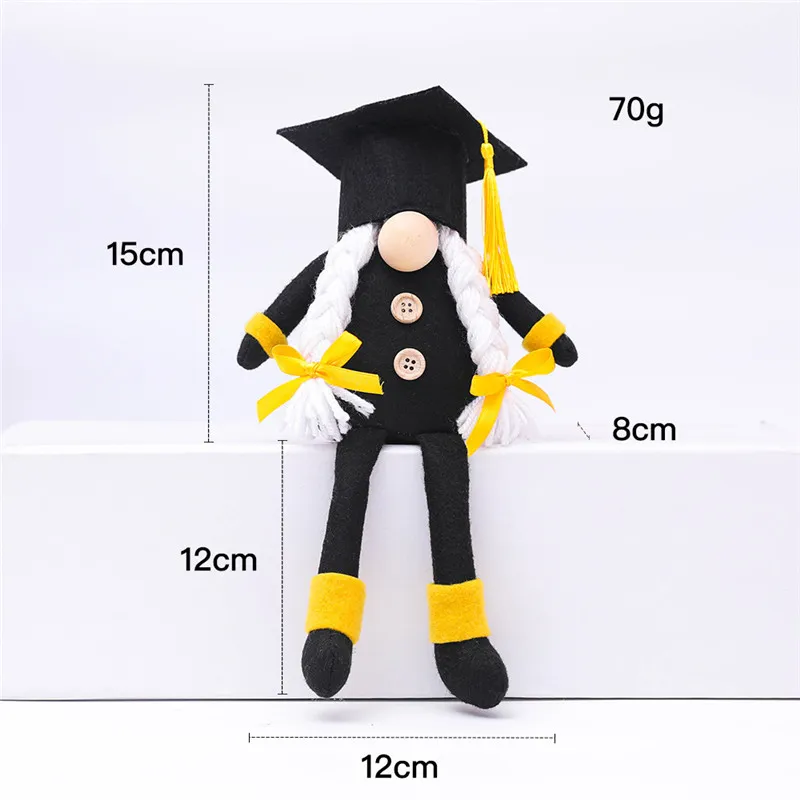 Black Graduation Dwarf Ornaments Long Leg Congrats Grad Swedish Gnomes 2021 Graduation Gift for High School College Graduate