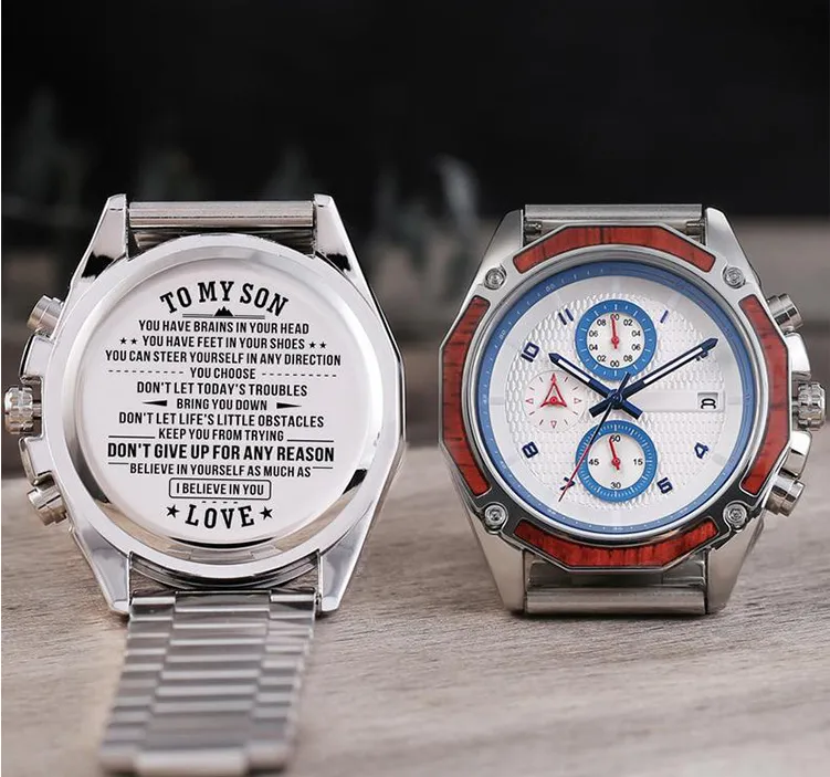 Stal nierdzewna wielofunkcyjna męska sportowa zegarek kalendarz Luminous Life Waterproof Watches Cowident odporny na rękę na rękę