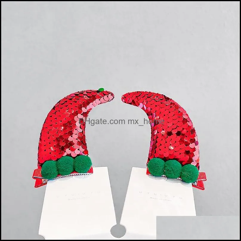 2021 New Girls Christmas Baby Girl Hairpins Headdress Festival Style Red Antler Headband Hair Accessories Hairpins