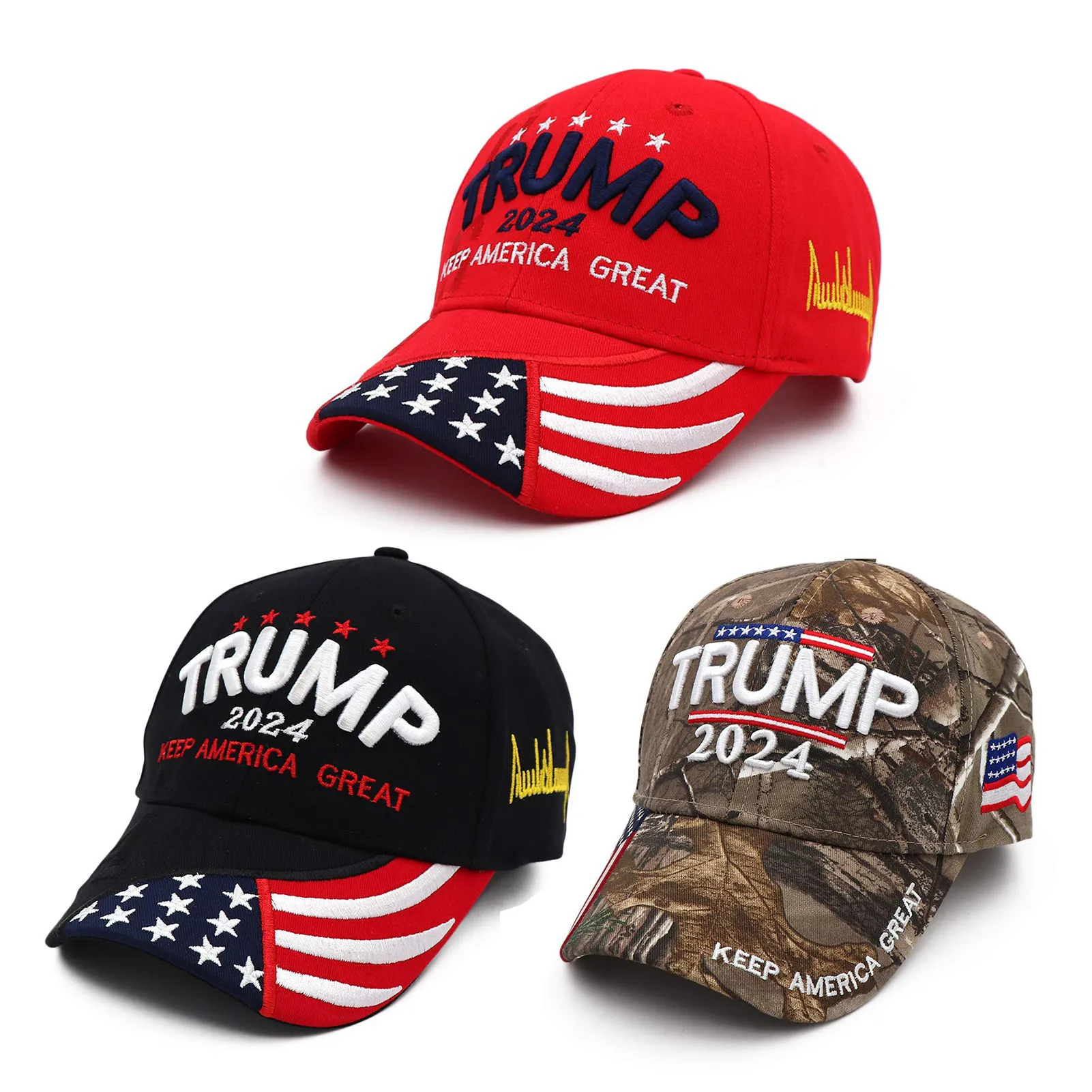 EE. UU. 2024 Elección presidencial de Trump Gorra de elección presidencial Sombrero de Trump Gorra de béisbol Gorra deportiva de algodón de rebote de velocidad ajustable GC1018A6