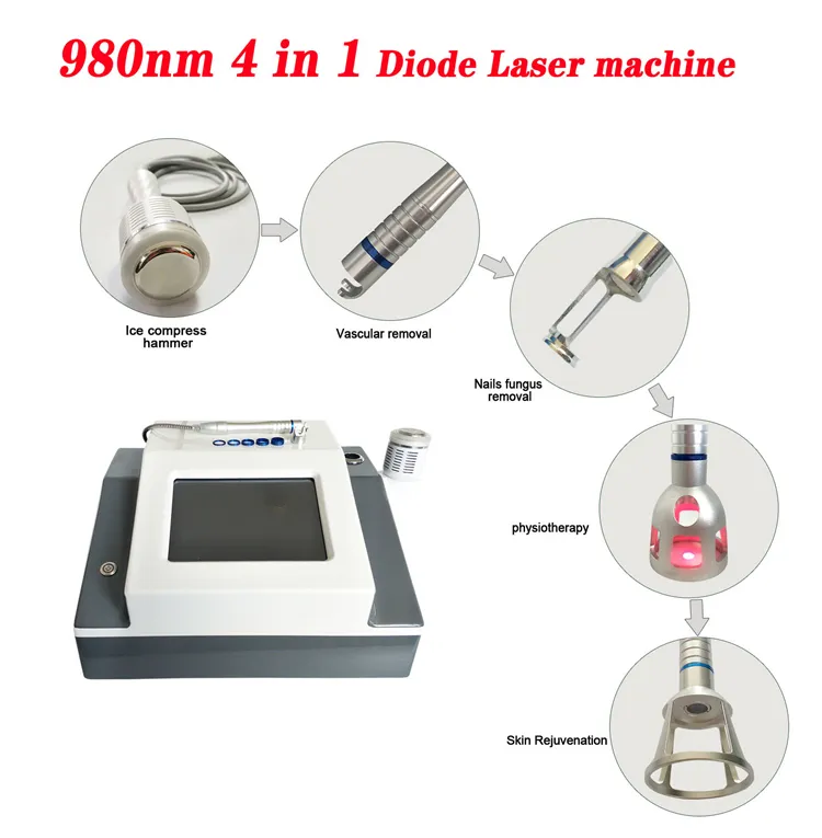 2022 4 in 1 laser spider aders verwijderingsmachine 980nm diode laser vasculaire varicose ader treatie rode bloedvaten rosacea verwijdering