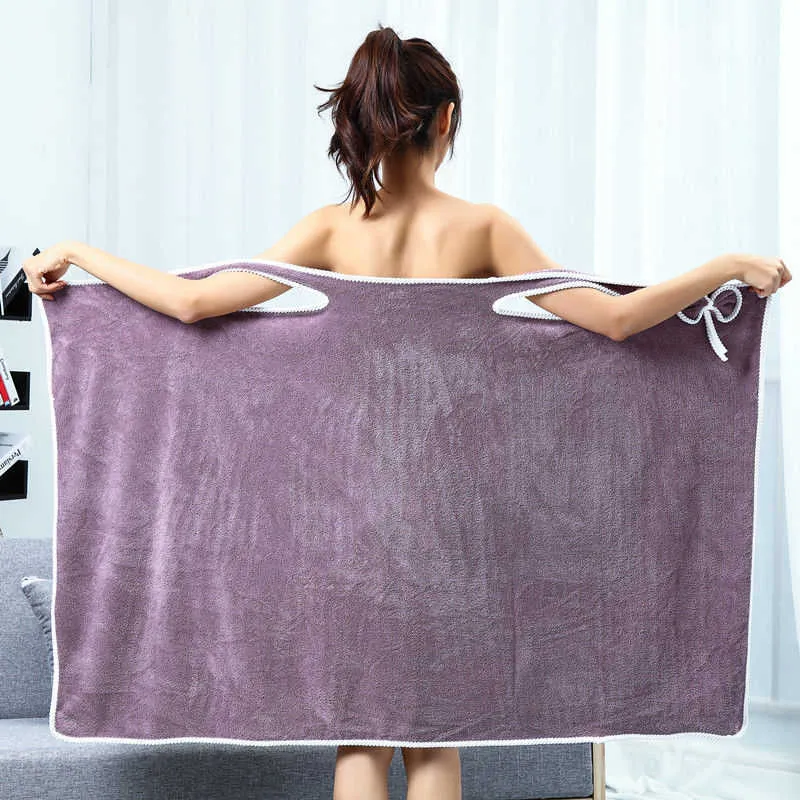 Asciugamano da bagno magico ad asciugatura rapida da donna Spa Accappatoi Lavanderia Asciugamano da bagno in cotone indossabile sexy Asciugamano da bagno 210611