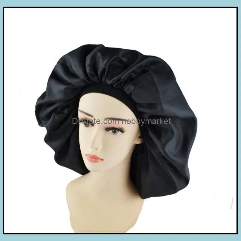 Super Jumbo Sleep Cap, Splash Proof Shower Cap, Night & Day Cap for Women Hair Treatment Protect Hair From Frizzing,Turban Headband